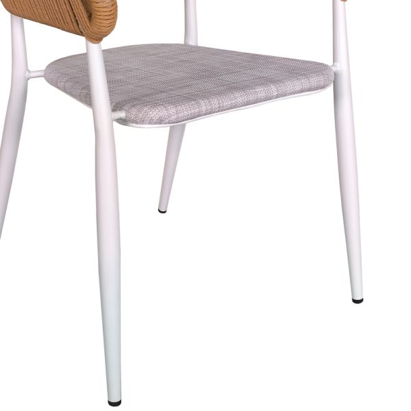 200 000867 3 Dining table Kliton-Raven set of 5 pakoworld aluminum in white shade 150x80x74cmOutdoor furniture > Garden food table