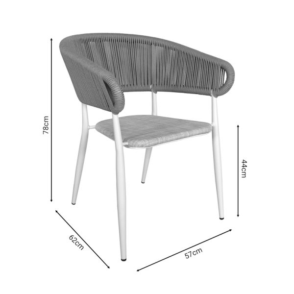 200 000867 4 Dining table Kliton-Raven set of 5 pakoworld aluminum in white shade 150x80x74cmOutdoor furniture > Garden food table