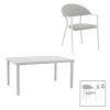 200 000875 Dining table Kliton - Azelie set of 5 pakoworld aluminum in white shade 150x80x74cmOutdoor furniture > Garden food table