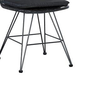 200 000883 4 Dining table Naoki-Kliton I set of 5 pakoworld anthracite aluminum and pe rattan in black shade 150x80x74cmOutdoor furniture > Garden food table