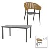 200 000885 Kliton-Naoki dining table set of 5 pakoworld anthracite aluminum and metal in black shade 80x80x74cmOutdoor furniture > Garden food table
