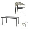 200 000887 Dining table Kliton- Elation set of 5 pakoworld aluminum in anthracite shade 80x80x74cmOutdoor furniture > Garden food table