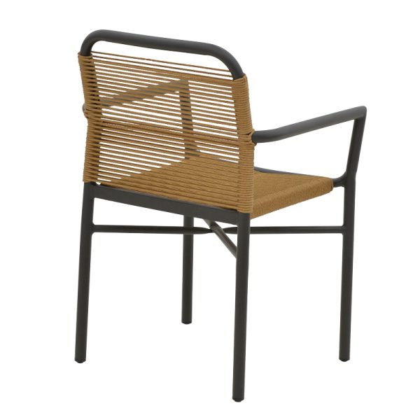 200 000892 2 Dining table Clutch -Kliton B set of 7 pakoworld anthracite aluminum and pe rattan in a natural shade150x80x74cmEASTER OFFERS