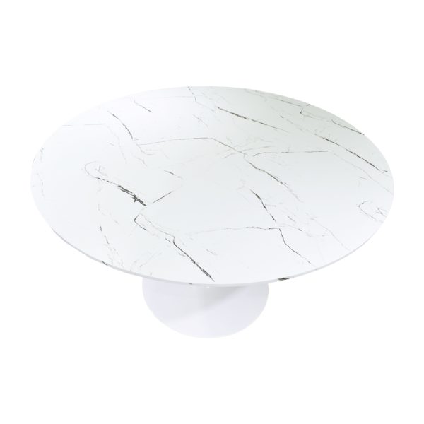 200 001010 4 Julita-Balou I pakoworld dining table set of 5 pp-mdf in white marble color D120x75cmIndoor furniture > Dinning sets