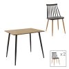 200 001015 Aurora-Julita pakoworld dining table set of 3 pp-mdf in black-natural color D60x73cmIndoor furniture > Dinning sets