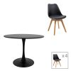 200 001018 Bedside table with drawer Marcole pakoworld walnut color wood-black metal 45x33x58cmSPRING OFFERS
