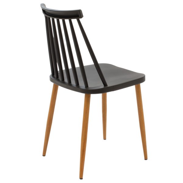 200 001019 2 Aurora-Balou pakoworld dining table set of 5 pp-mdf in black-natural color D100x75cmIndoor furniture > Dinning sets