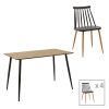 200 001024 Aurora-Julita pakoworld dining table set of 3 pp-mdf in grey-natural color D80x73cmIndoor furniture > Dinning sets