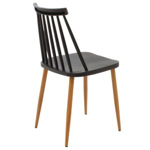 200 001029 2 Aurora-Balou I pakoworld dining table set of 5 pp-mdf in black-natural color D120x75cmIndoor furniture > Dinning sets