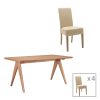 200 001054 Dining table Ditta-Winslow II pakoworld set of 5 pieces rubberwood in light walnut color 180x85x75cmIndoor furniture > Dinning sets