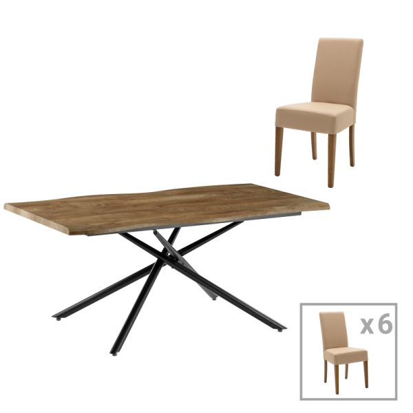 200 001077 Dining table Ditta-Jonal pakoworld mocha- walnut 180x90x76cmIndoor furniture > Dinning sets