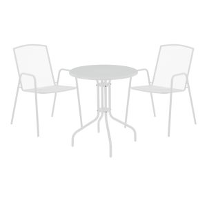 200 001122 Vergo-Pomedon pakoworld dining set 3pcs metal in white shadeOutdoor furniture > Garden food table