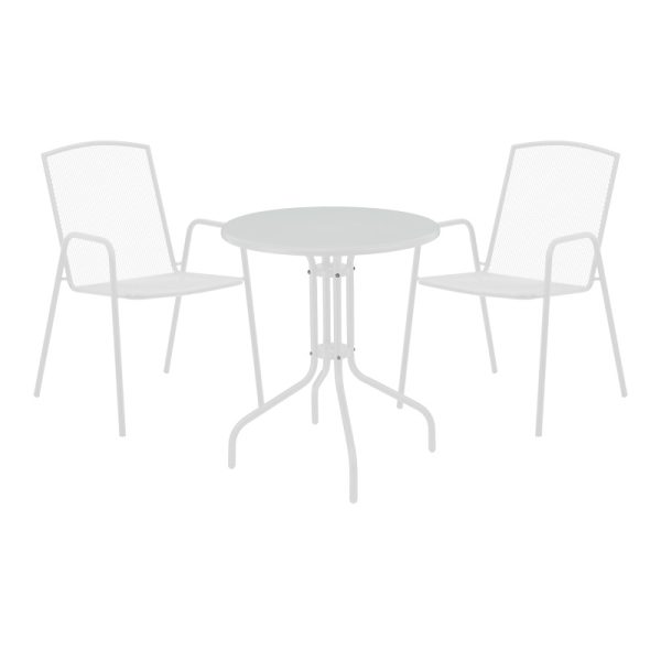 200 001122 Vergo-Pomedon pakoworld dining set 3pcs metal in white shadeOutdoor furniture > Garden food table