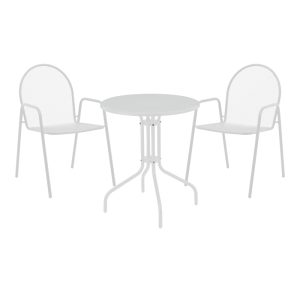 200 001123 Vergo-Tarete pakoworld dining set 3pcs metal in white shadeOutdoor furniture > Garden food table