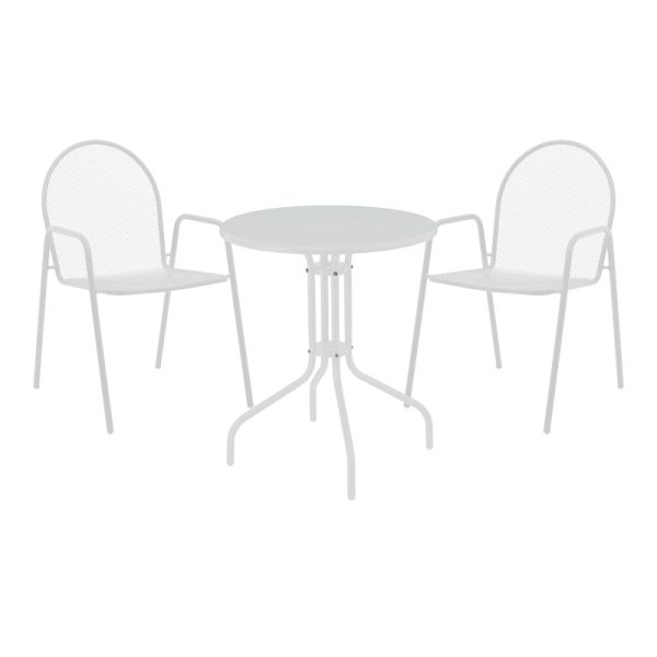 200 001123 Vergo-Tarete pakoworld dining set 3pcs metal in white shadeOutdoor furniture > Garden food table