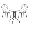 200 001129 Vergo-Monasty pakoworld dining set 3pcs metal in black shadeOutdoor furniture > Garden food table