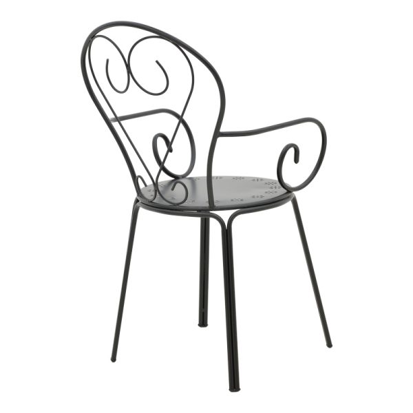 200 001130 2 Watson-Monasty pakoworld dining set 3pcs metal in black shadeOutdoor furniture > Garden food table