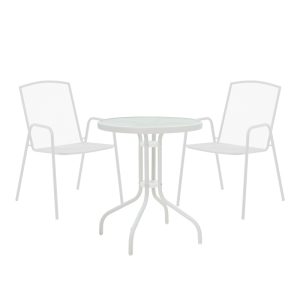 200 001133 Watson-Pomedon pakoworld dining set 3pcs metal in white shadeOutdoor furniture > Garden food table
