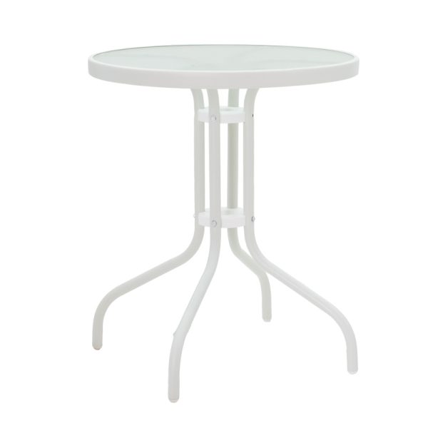 200 001133 4 Watson-Pomedon pakoworld dining set 3pcs metal in white shadeOutdoor furniture > Garden food table