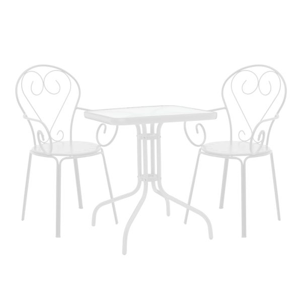 200 001135 Watson-Monasty pakoworld dining set 3pcs metal in white shadeOutdoor furniture > Garden food table