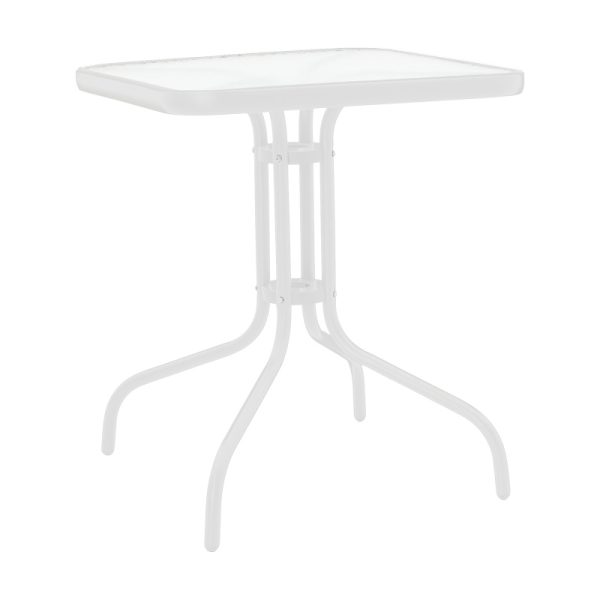 200 001138 4 Watson-Monasty pakoworld dining set 3pcs metal in white shade 70x70x70cmOutdoor furniture > Garden food table