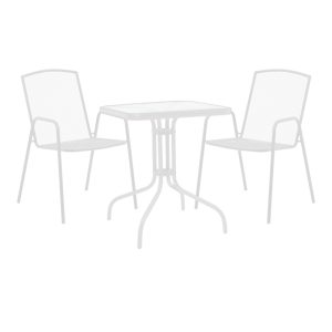 200 001140 Watson-Pomedon pakoworld dining set 3pcs metal in white shade 70x70x70cmOutdoor furniture > Garden food table