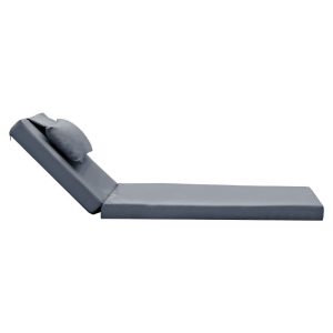 211 000007 2 Lounger sunbed Sunset pakoworld fabric grey 65x185x10cmOutdoor furniture > Sunbed cushions