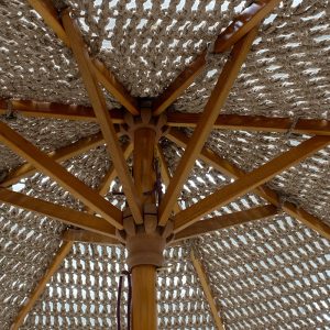 218 000008 3 Professional umbrella Renny pakoworld beige macrame - beech wood Φ2.5meBOHO CHIC > Outdoor/Beach items
