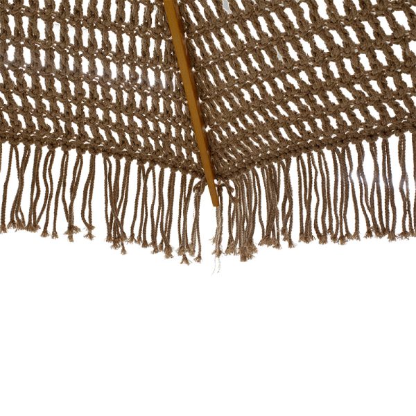 218 000008 4 Professional umbrella Renny pakoworld beige macrame - beech wood Φ2.5meBOHO CHIC > Outdoor/Beach items