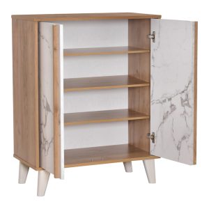 249 000054 2 Shoe rack-cabinet Kumen pakoworld melamine in oak marble shade 74x38x95cmIndoor furniture > Shoe storage cabinet & cupboards
