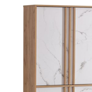 249 000055 2 Shoe cabinet Kumen pakoworld oak marble melamine 74x38x174cmIndoor furniture > Shoe storage cabinet & cupboards