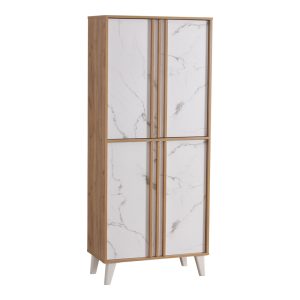 249 000055 Shoe cabinet Kumen pakoworld oak marble melamine 74x38x174cmIndoor furniture > Shoe storage cabinet & cupboards