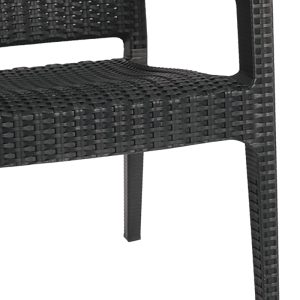 253 000082 3 Dining table Icon-Halcyon pakoworld set of 5 pieces PP in anthracite colorOutdoor furniture > Garden food table