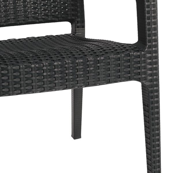 253 000082 3 Dining table Icon-Halcyon pakoworld set of 5 pieces PP in anthracite colorOutdoor furniture > Garden food table
