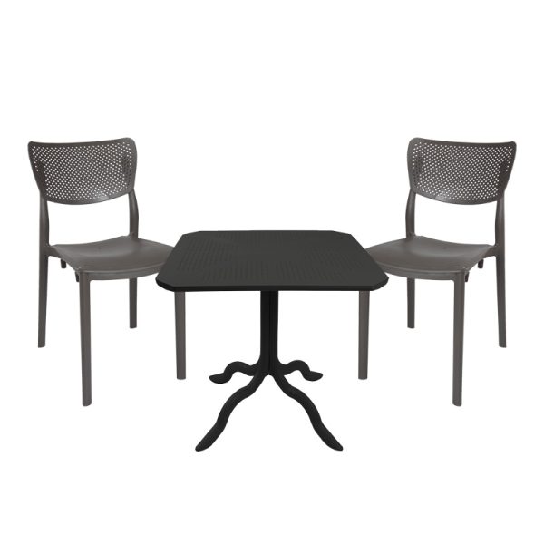 253 000085 Icon-Ignite pakoworld dining set 3pcs PP in anthracite colorOutdoor furniture > Garden food table
