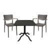 253 000087 Icon-Gentle pakoworld dining set 3pcs PP in anthracite colorOutdoor furniture > Garden food table