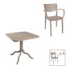 253 000096 Dining set Explore-Ignite pakoworld set 7pieces PP cappuccino150x90x73.5cmOutdoor furniture > Garden food table