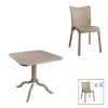253 000098 Icon-Confident pakoworld dining set 3pcs PP in cappuccino colorOutdoor furniture > Garden food table