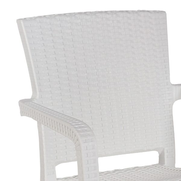 253 000104 2 Dining table Icon-Halcyon pakoworld set of 3 pieces PP in white shadeOutdoor furniture > Garden food table