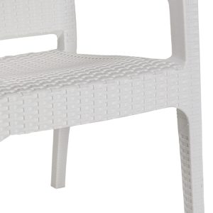 253 000104 3 Dining table Icon-Halcyon pakoworld set of 3 pieces PP in white shadeOutdoor furniture > Garden food table