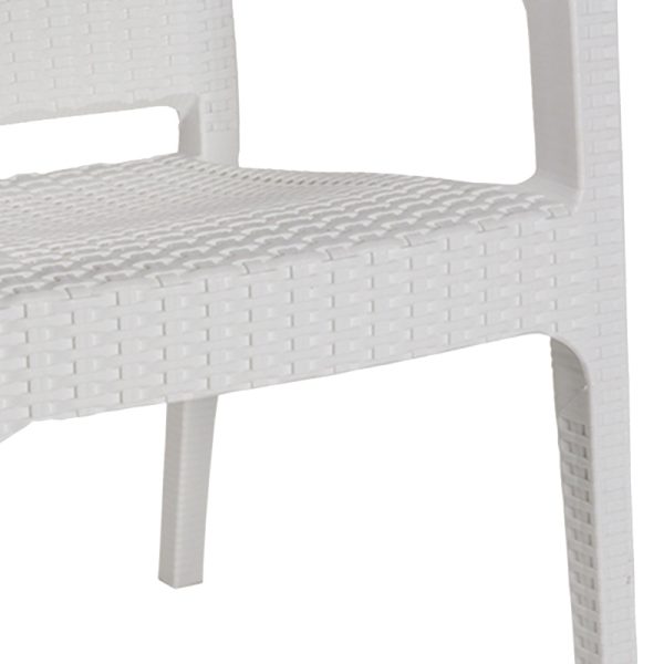 253 000104 3 Dining table Icon-Halcyon pakoworld set of 3 pieces PP in white shadeOutdoor furniture > Garden food table