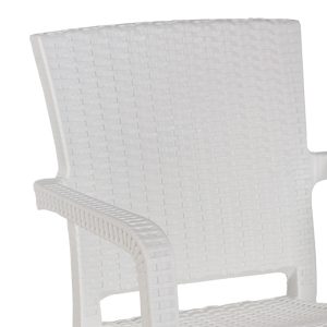 253 000105 2 Dining table Icon-Halcyon pakoworld set of 5 pieces PP in white shadeOutdoor furniture > Garden food table