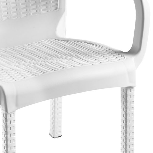 253 000113 3 Dining table Icon-Festive pakoworld set of 5 pieces PP in white shadeOutdoor furniture > Garden food table