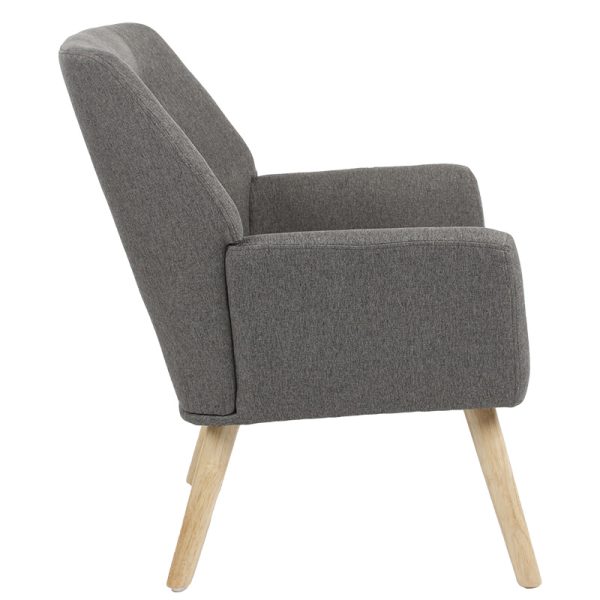255 000011 2 Armchair Likable pakoworld fabric grey natural 67x89x86cmIndoor furniture > Living room armchairs