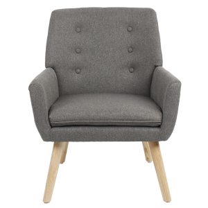 255 000011 3 Armchair Likable pakoworld fabric grey natural 67x89x86cmIndoor furniture > Living room armchairs