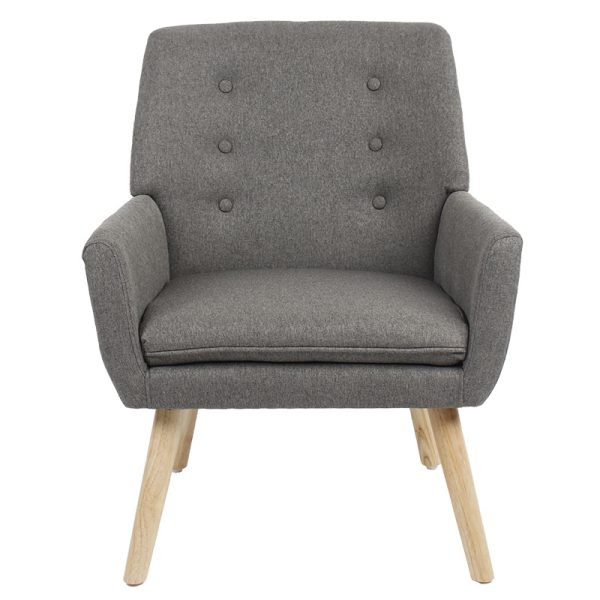 255 000011 3 Armchair Likable pakoworld fabric grey natural 67x89x86cmIndoor furniture > Living room armchairs