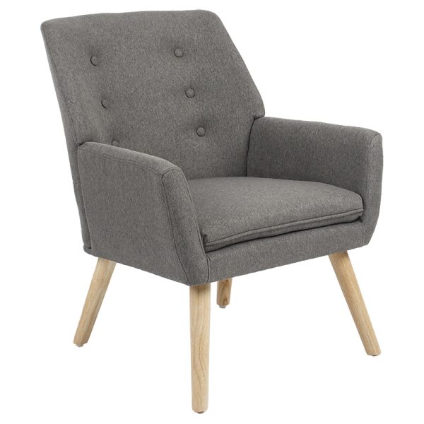 255 000011 Armchair Likable pakoworld fabric grey natural 67x89x86cmIndoor furniture > Living room armchairs