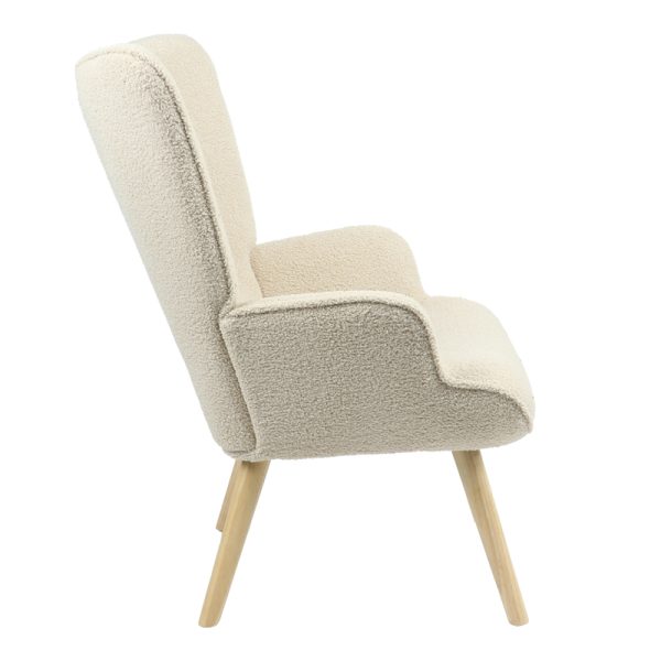 255 000021 3 Armchair Fluffy pakoworld teddy fabric cream-natural 75x69x96cmIndoor furniture > Living room armchairs