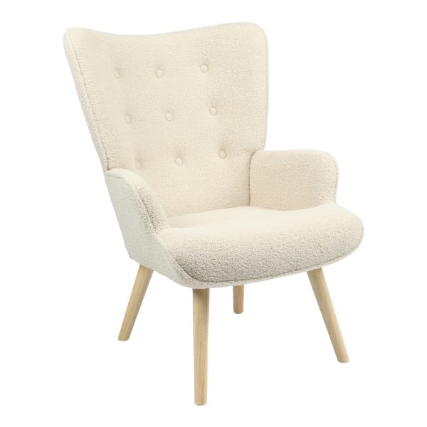255 000021 Armchair Fluffy pakoworld teddy fabric cream-natural 75x69x96cmIndoor furniture > Living room armchairs
