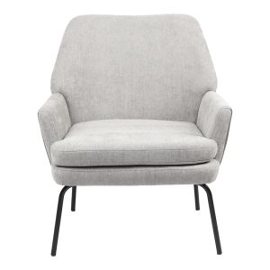 255 000044 2 Armchair Kieran pakoworld fabric gre- black leg 67x89x86cmIndoor furniture > Living room armchairs
